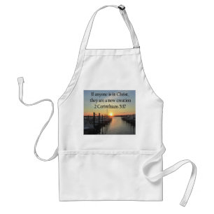 SERENE 2 CORINTHIAN 5:17 SUNSET PHOTO ADULT APRON