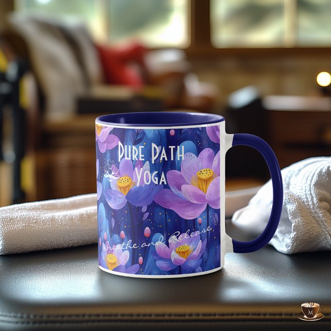 Serene abstract floral art in soft violet tones mug (Creator Uploaded)