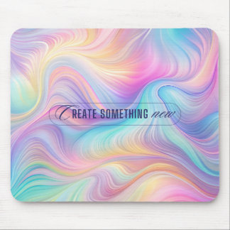 Serene Abstract Pastel Mouse Pad with Inspirationa