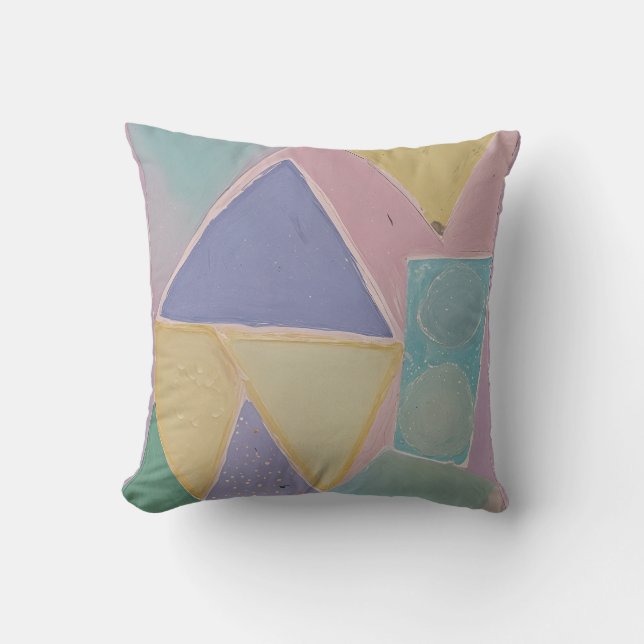 Serene Abstracts: A Pastel Dream Throw Pillow (Front)