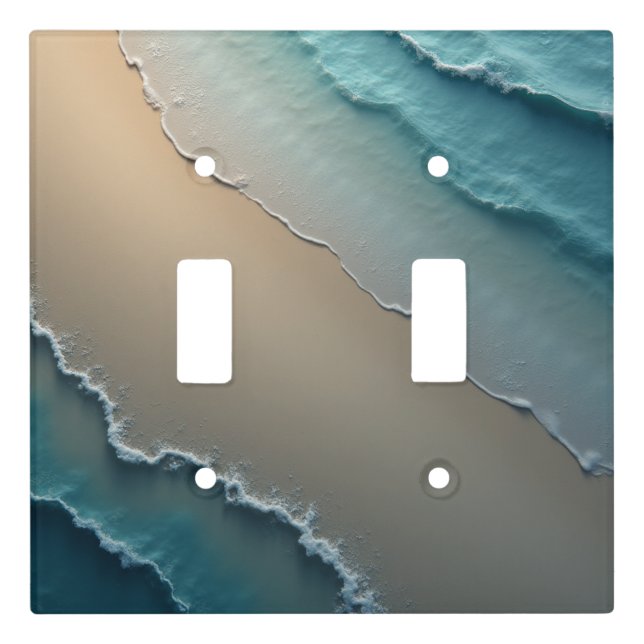 Serene Aerial Beach Waves Abstract  Light Switch Cover (Front)