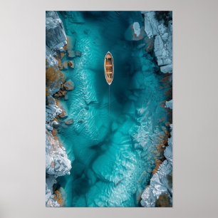 Serene Aerial View of Ice Lake Poster