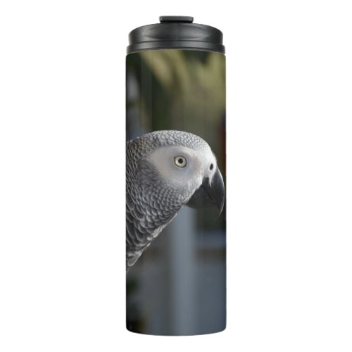 Serene African Grey Parrot Thermal Tumbler