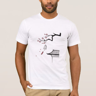 Serene Asian Temple Landscape Minimalist T-Shirt