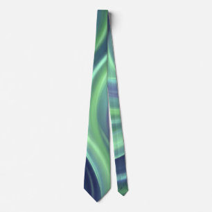 Serene Aurora Wave Print Neck Tie