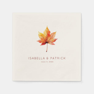 Serene Autumn Watercolor Leaf Napkins