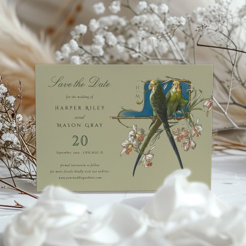 Serene Aviary Save the Date Wedding Invitation