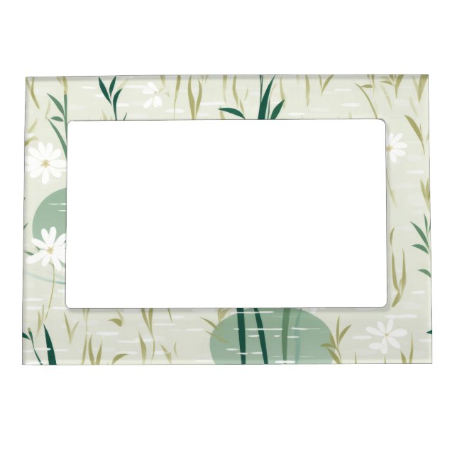 Serene Bamboo Blossom Asian  (10) Magnetic Frame (Front)