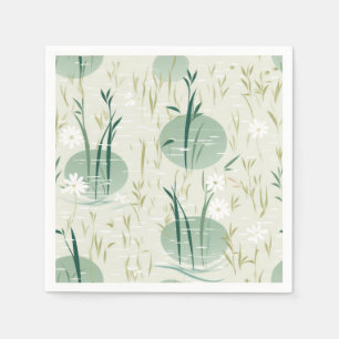 Serene Bamboo Blossom Asian (10) Napkins