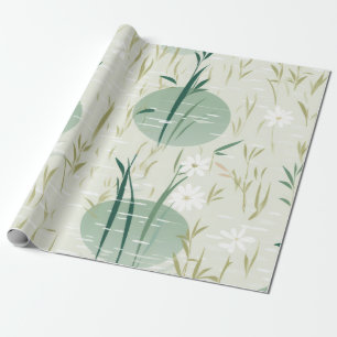 Serene Bamboo Blossom Asian (10) Wrapping Paper