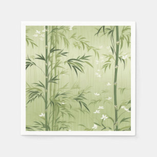 Serene Bamboo Blossom Asian (1) Napkins