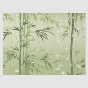 Serene Bamboo Blossom Asian (1) Tissue Paper