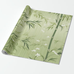 Serene Bamboo Blossom Asian (1) Wrapping Paper