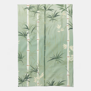 Serene Bamboo Blossom Asian (2) Kitchen Towel