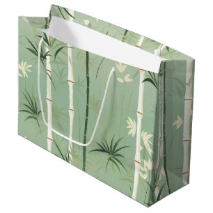Serene Bamboo Blossom Asian  (2) Large Gift Bag