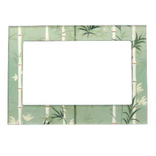 Serene Bamboo Blossom Asian  (2) Magnetic Frame