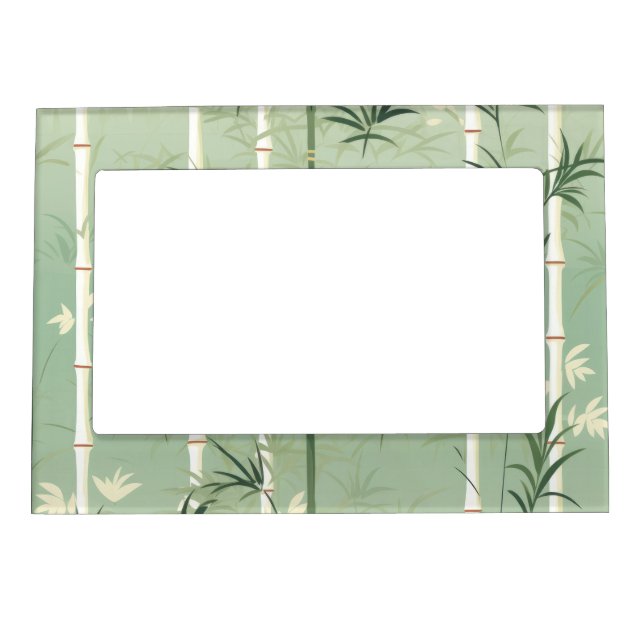 Serene Bamboo Blossom Asian  (2) Magnetic Frame (Front)