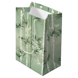 Serene Bamboo Blossom Asian  (2) Medium Gift Bag