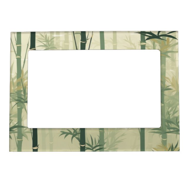 Serene Bamboo Blossom Asian  (3) Magnetic Frame (Front)