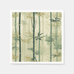 Serene Bamboo Blossom Asian (3) Napkins