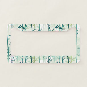 Serene Bamboo Blossom Asian  (4) License Plate Frame