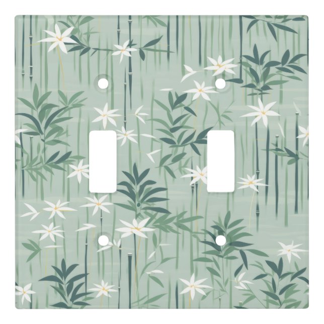 Serene Bamboo Blossom Asian  (4) Light Switch Cover (Front)