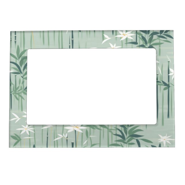 Serene Bamboo Blossom Asian  (4) Magnetic Frame (Front)
