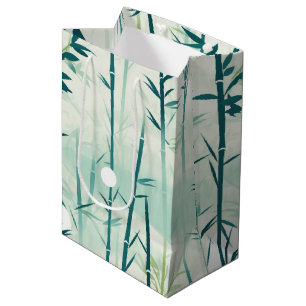 Serene Bamboo Blossom Asian  (4) Medium Gift Bag