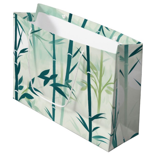 Serene Bamboo Blossom Asian  (5) Large Gift Bag (Front Angled)