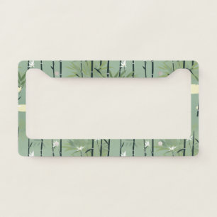 Serene Bamboo Blossom Asian  (5) License Plate Frame