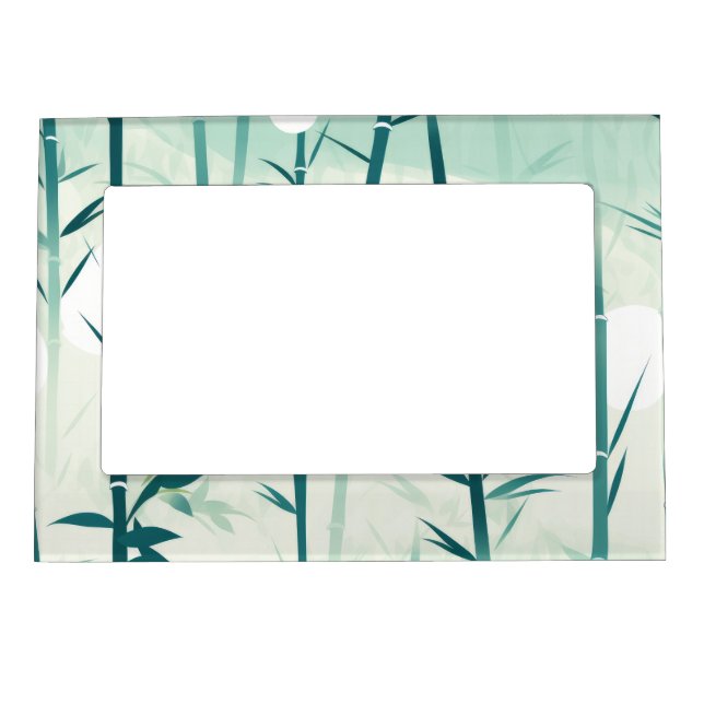 Serene Bamboo Blossom Asian  (5) Magnetic Frame (Front)