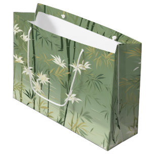Serene Bamboo Blossom Asian  (6) Large Gift Bag