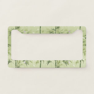 Serene Bamboo Blossom Asian  (6) License Plate Frame