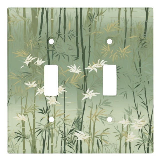 Serene Bamboo Blossom Asian  (6) Light Switch Cover (Front)