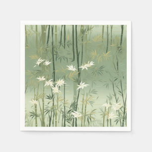 Serene Bamboo Blossom Asian (6) Napkins