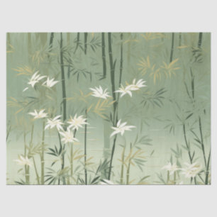 Serene Bamboo Blossom Asian (6) Tissue Paper