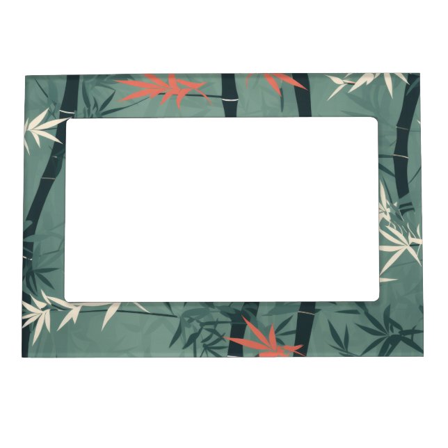 Serene Bamboo Blossom Asian  (7) Magnetic Frame (Front)