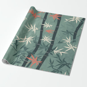 Serene Bamboo Blossom Asian (7) Wrapping Paper