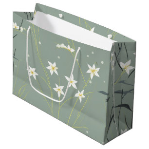 Serene Bamboo Blossom Asian  (8) Large Gift Bag
