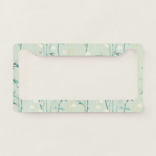 Serene Bamboo Blossom Asian  (8) License Plate Frame