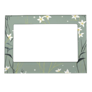 Serene Bamboo Blossom Asian  (8) Magnetic Frame