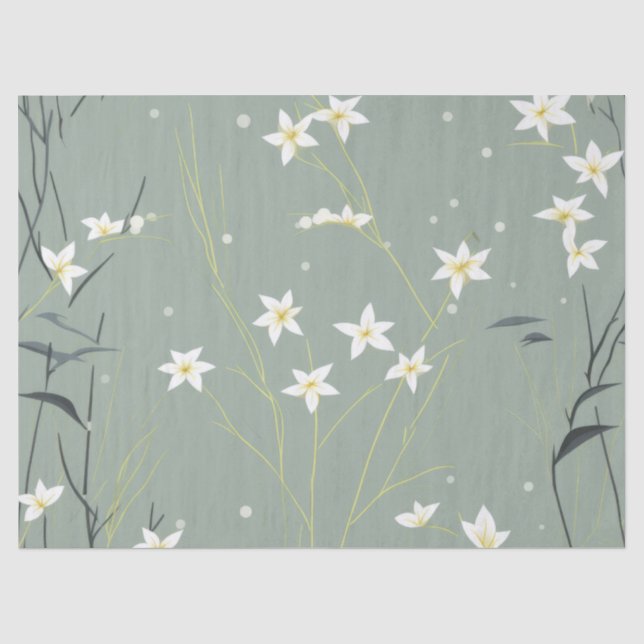 Serene Bamboo Blossom Asian  (8) Tissue Paper (Front)