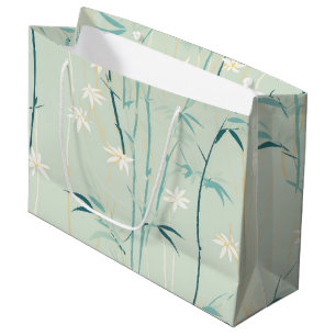 Serene Bamboo Blossom Asian  (9) Large Gift Bag
