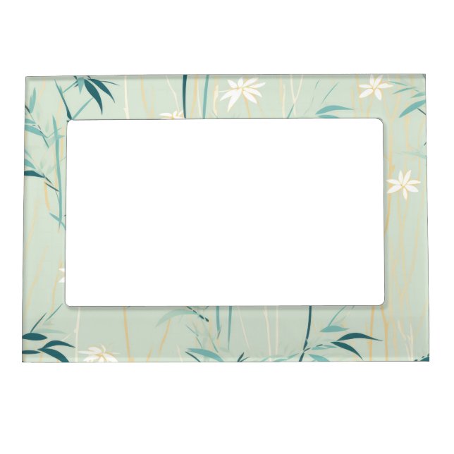 Serene Bamboo Blossom Asian  (9) Magnetic Frame (Front)