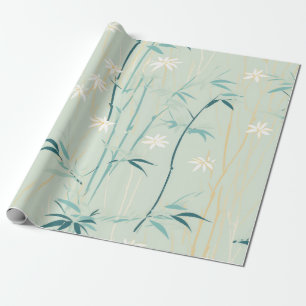 Serene Bamboo Blossom Asian (9) Wrapping Paper