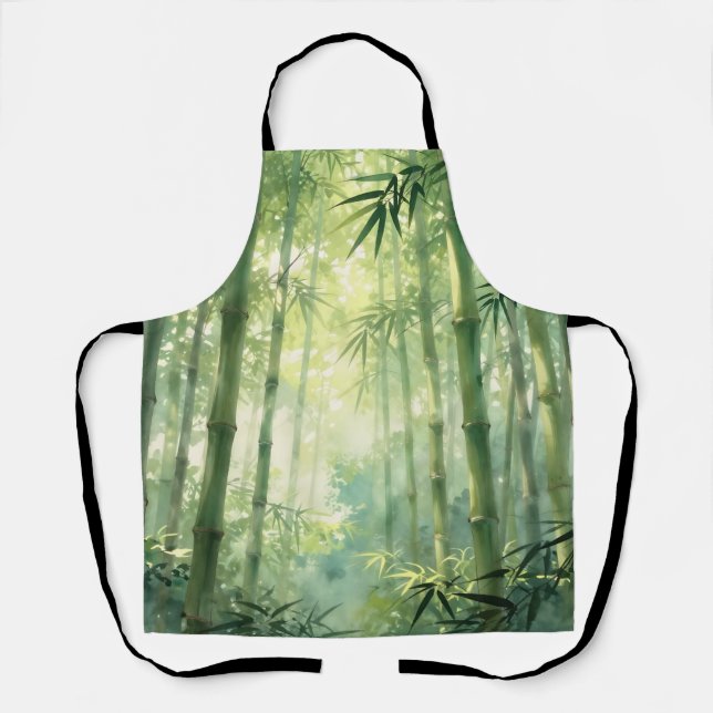 Serene Bamboo Forest Mist Glow Apron (Front)