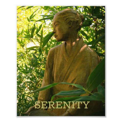 Serene Bamboo Garden Statue  Photo Print