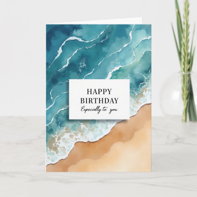 Serene Beach Art Card (Front)