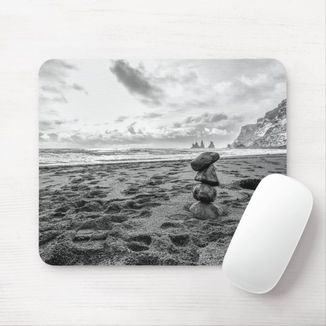 Serene Beach Cairn Mouse Pad (With Mouse)
