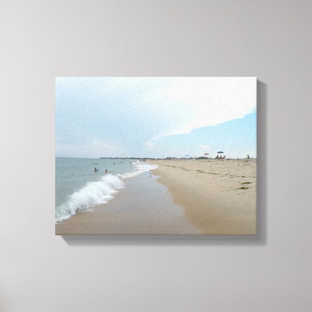 Serene Beach Scene in the Afternoon Canvas Print (Front)